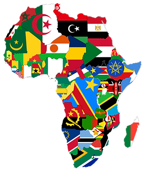 africa map with coutnries flags